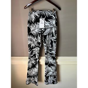 NWT ZARA Jacquard Black / White Flared Pant size S
